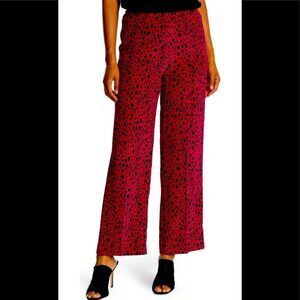St.John Collection Women’s wide leg leopard print 100% silk pant Sz S, NWT